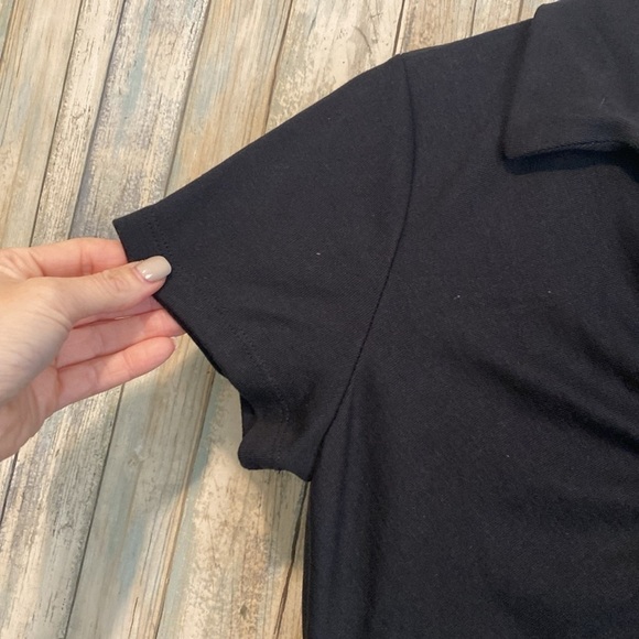 NWT SO black Short Sleeve Runched Front Button Up Dress | Size Small - Picture 10 of 11